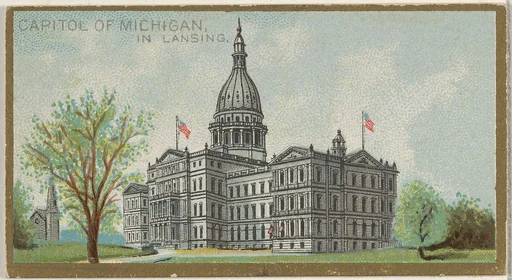 Capitol of Michigan in Lansing, from the General Government and State Capitol Buildings series (N14) for Allen & Ginter Cigarettes Brands