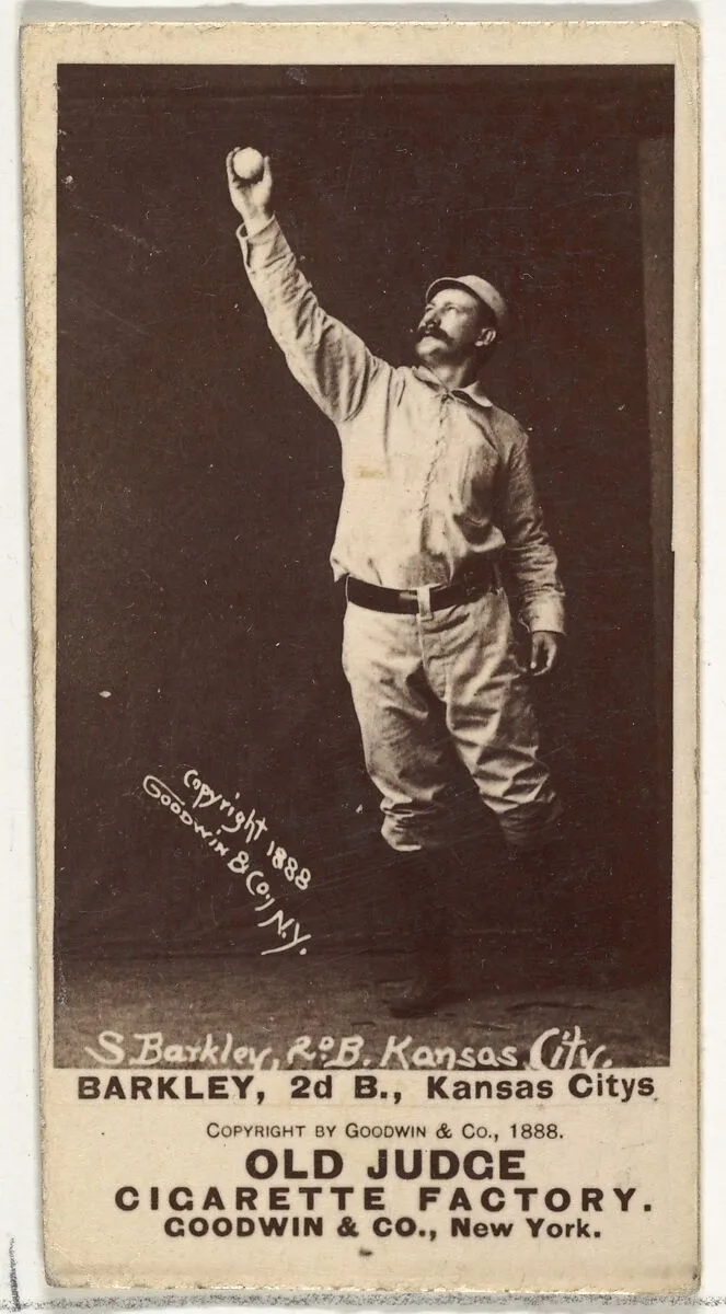 Samuel E. "Sam" Barkley, 2nd Base, Kansas City Cowboys, from the Old Judge series (N172) for Old Judge Cigarettes — Goodwin & Company