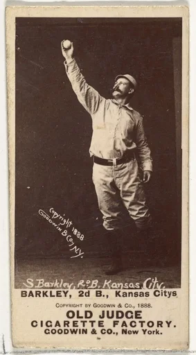 Samuel E. "Sam" Barkley, 2nd Base, Kansas City Cowboys, from the Old Judge series (N172) for Old Judge Cigarettes
