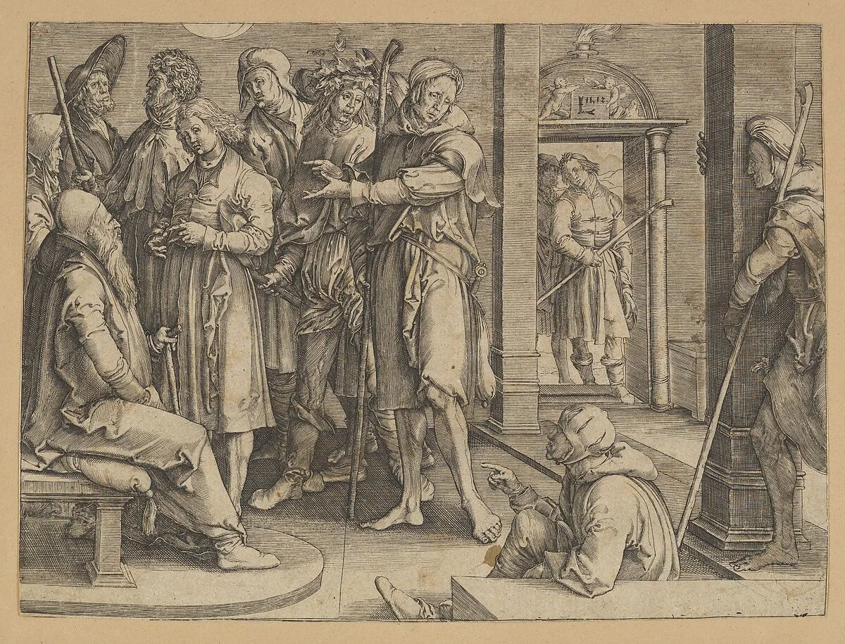 Joseph Interpreting His Dreams to Jacob (copy) — Lucas van Leyden