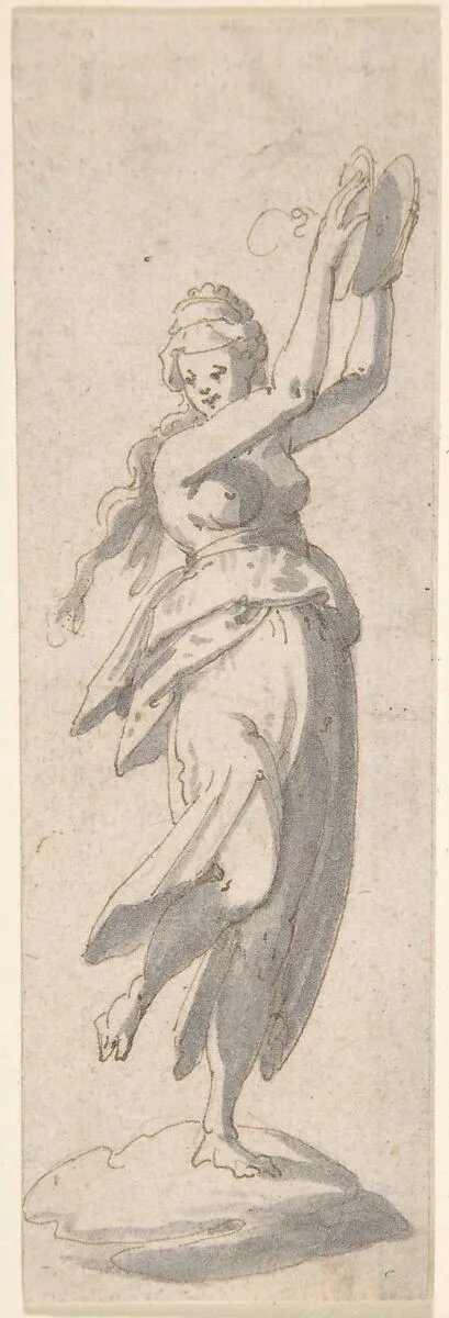Dancing Woman with Cymbals — Anonymous, Italian, 17th century
