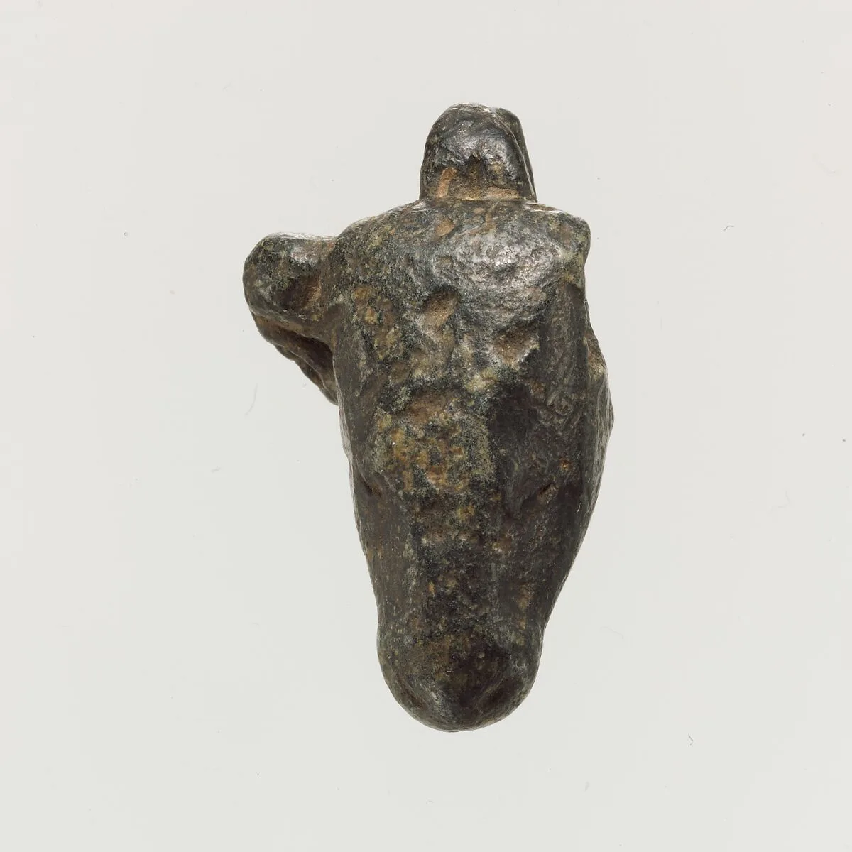 Steatite (?) pendant in the form of a bull's head — Unknown