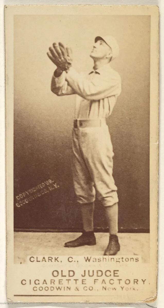 Owen F. "Spider" Clark, Catcher, Washington Nationals, from the Old Judge series (N172) for Old Judge Cigarettes — Goodwin & Company