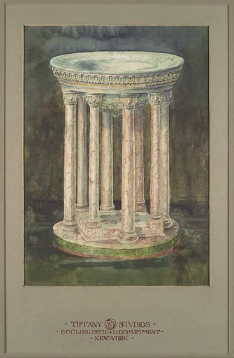 Design for a marble baptismal font