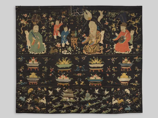 清   刺繡三星圖掛屏|Hanging with the Three Stars