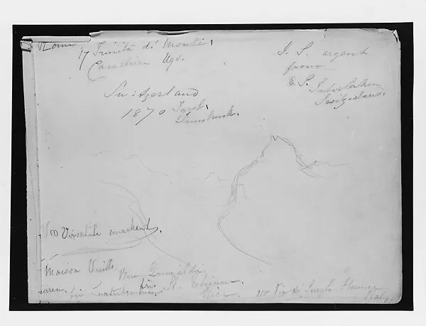 First Page of "Splendid Mountain Watercolours" Sketchbook — John Singer Sargent