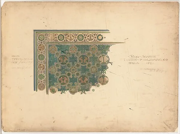 Design for a corner of a rug for the Curtis Publishing Co. — Louis C. Tiffany|Tiffany Studios