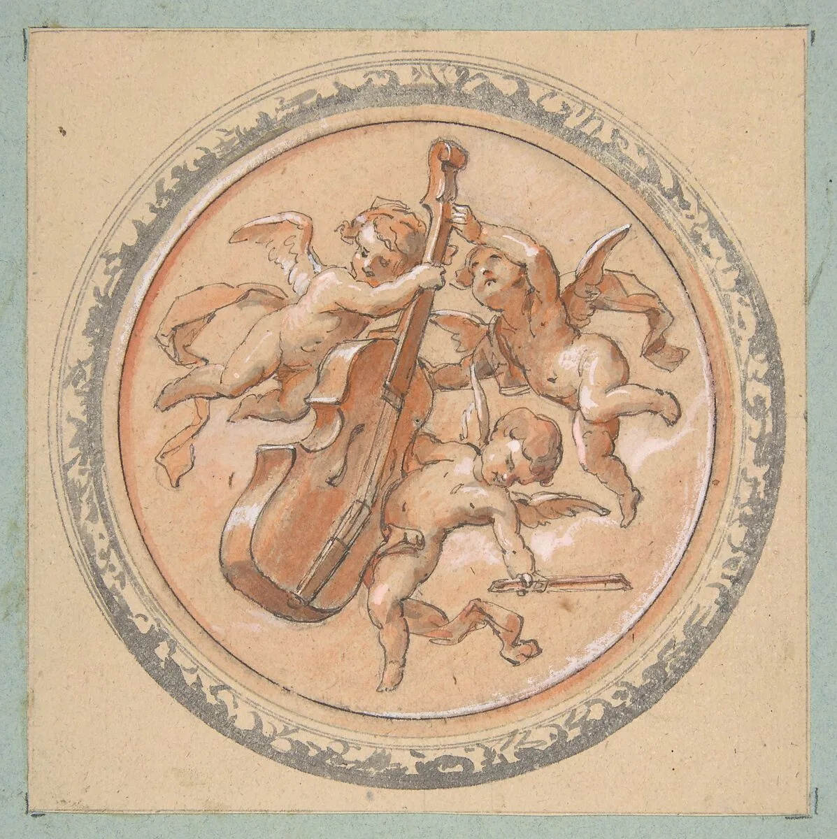 Medallion with putti holding a cello — Jules-Edmond-Charles Lachaise|Eugène-Pierre Gourdet