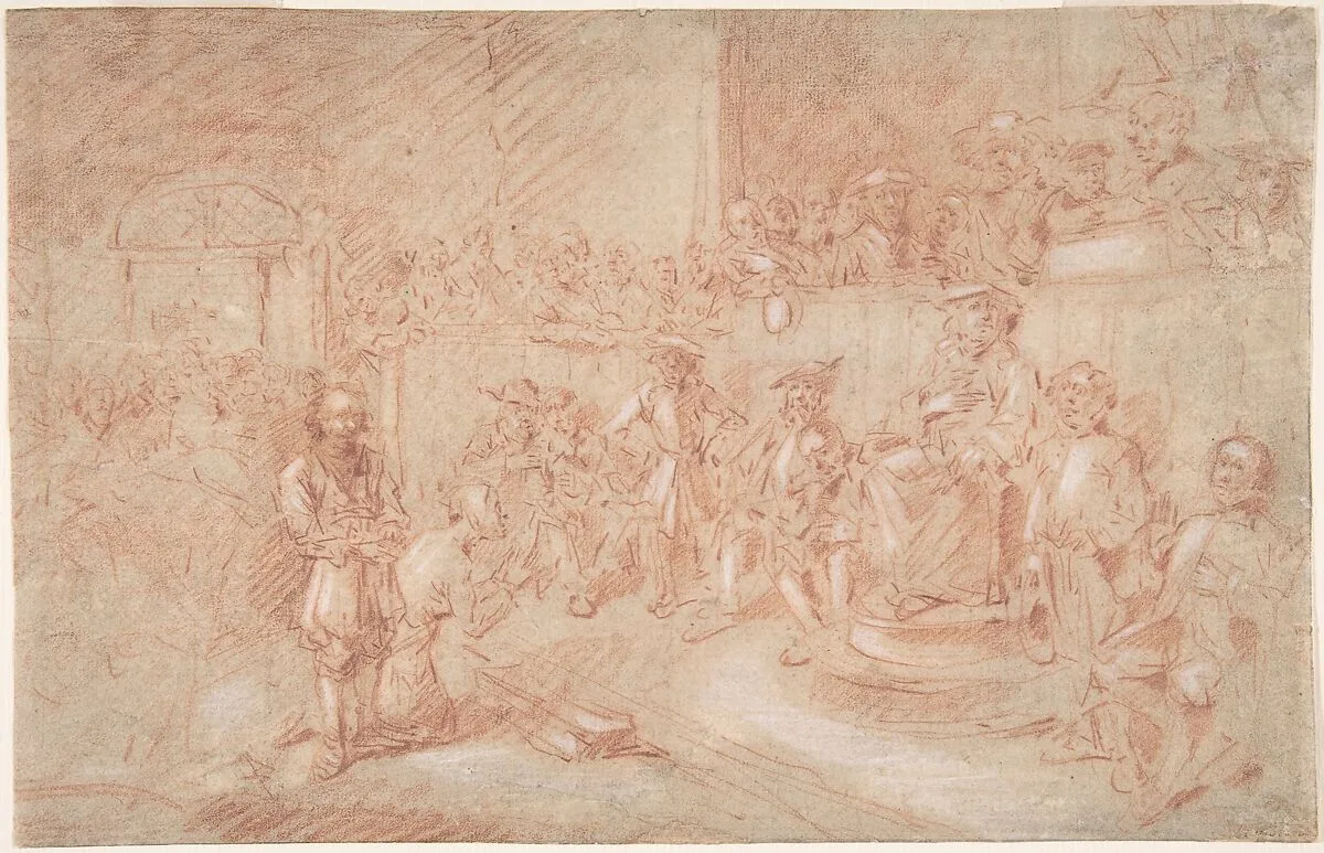 Two Men Before a Judge in a Crowded Courtroom — Egbert Jasperszoon van Heemskerck I