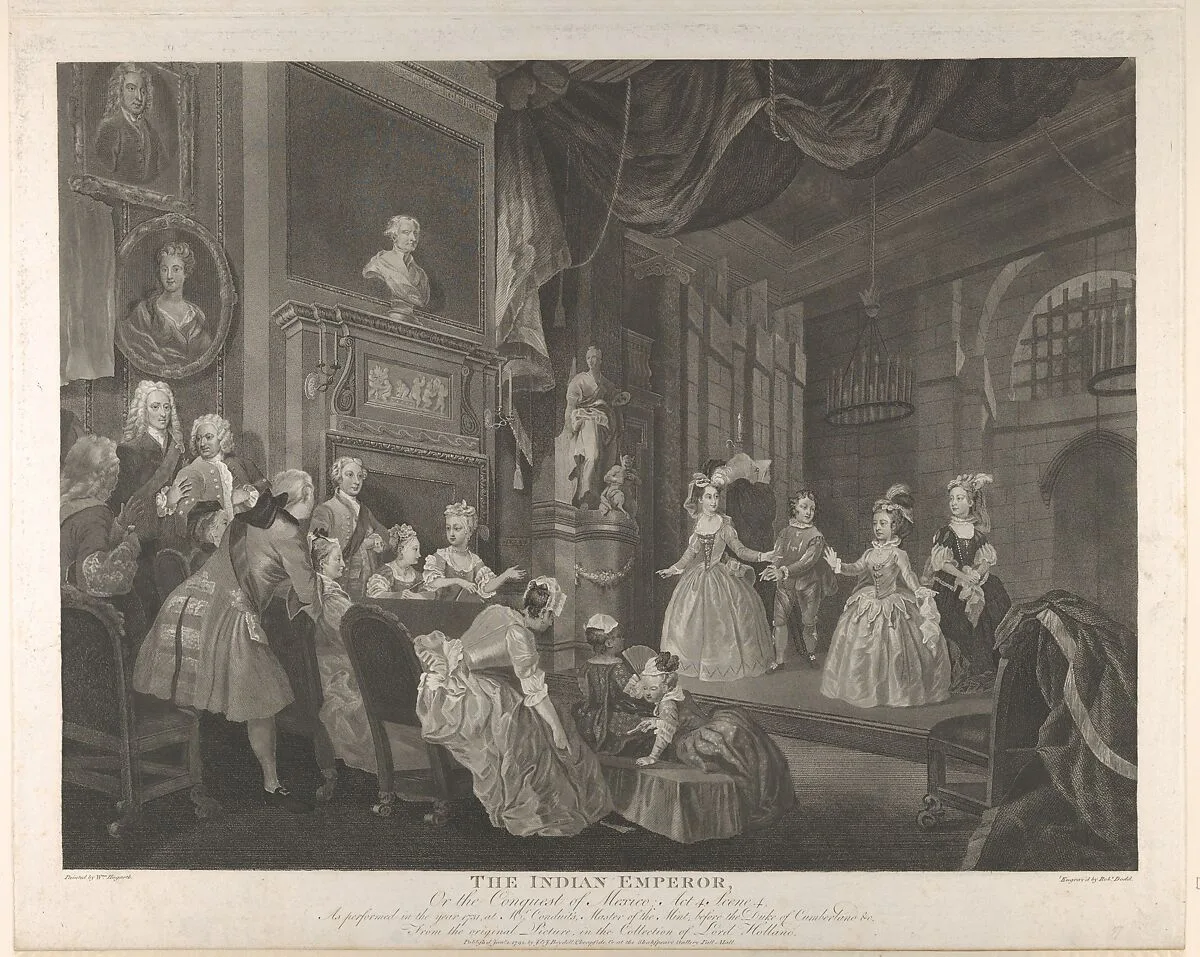 The Indian Emperor, or, The Conquest of Mexico, Act 4, scene 4 — John & Josiah Boydell|John Dryden|Robert Dodd|William Hogarth