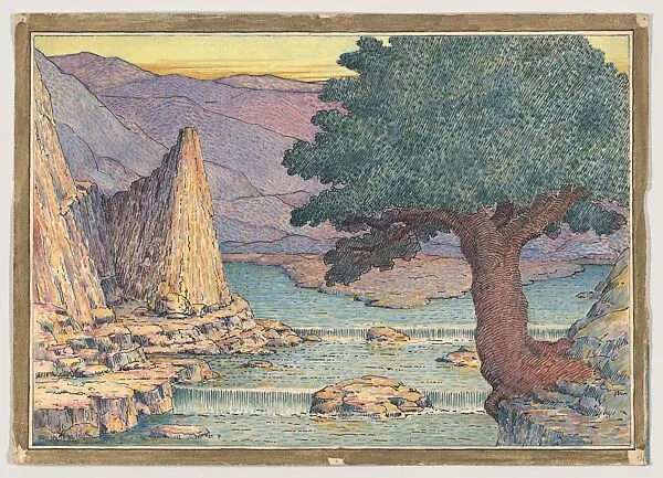 River Landscape with Rapids — Herbert E. Crowley
