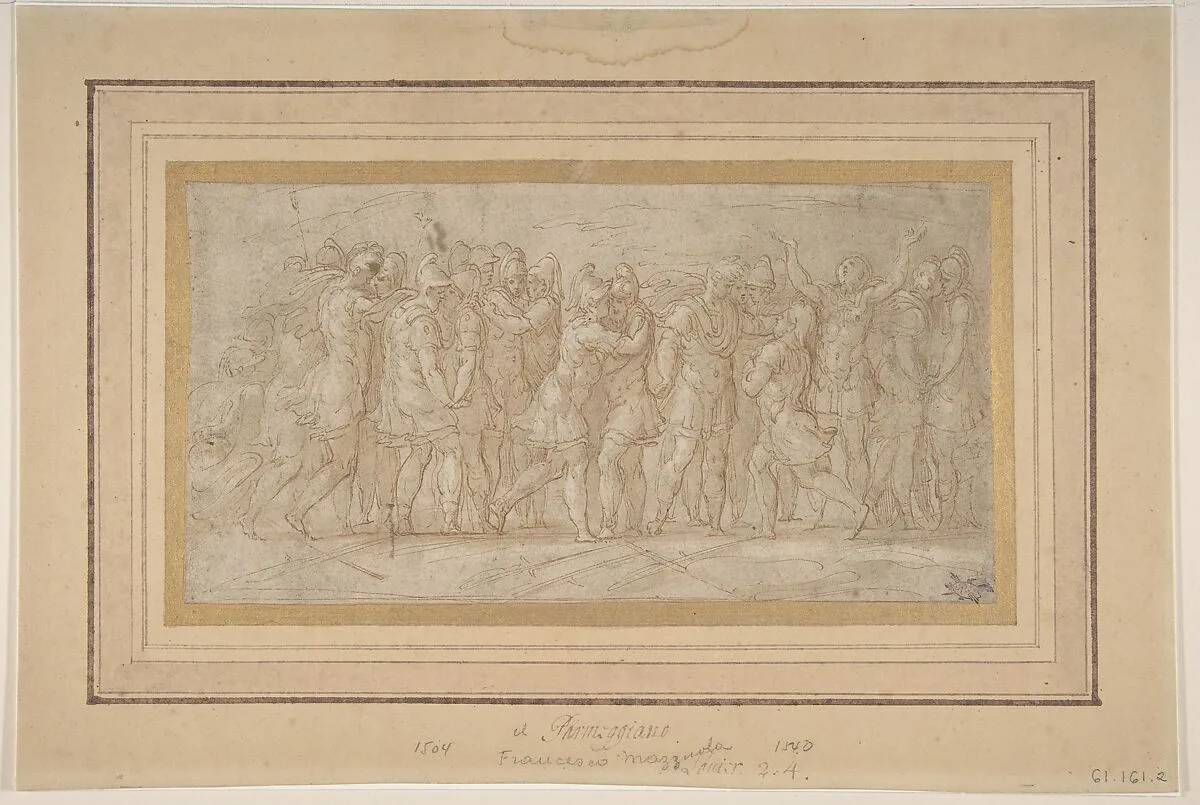 Roman or Greek Warriors Celebrating after a Victory. — Parmigianino (Girolamo Francesco Maria Mazzola)