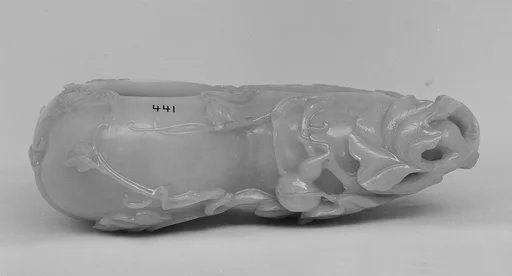 清中期 白玉葫蘆水盛|Water vessel in the shape of a gourd