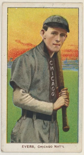 Evers, Chicago, National League, from the White Border series (T206) for the American Tobacco Company