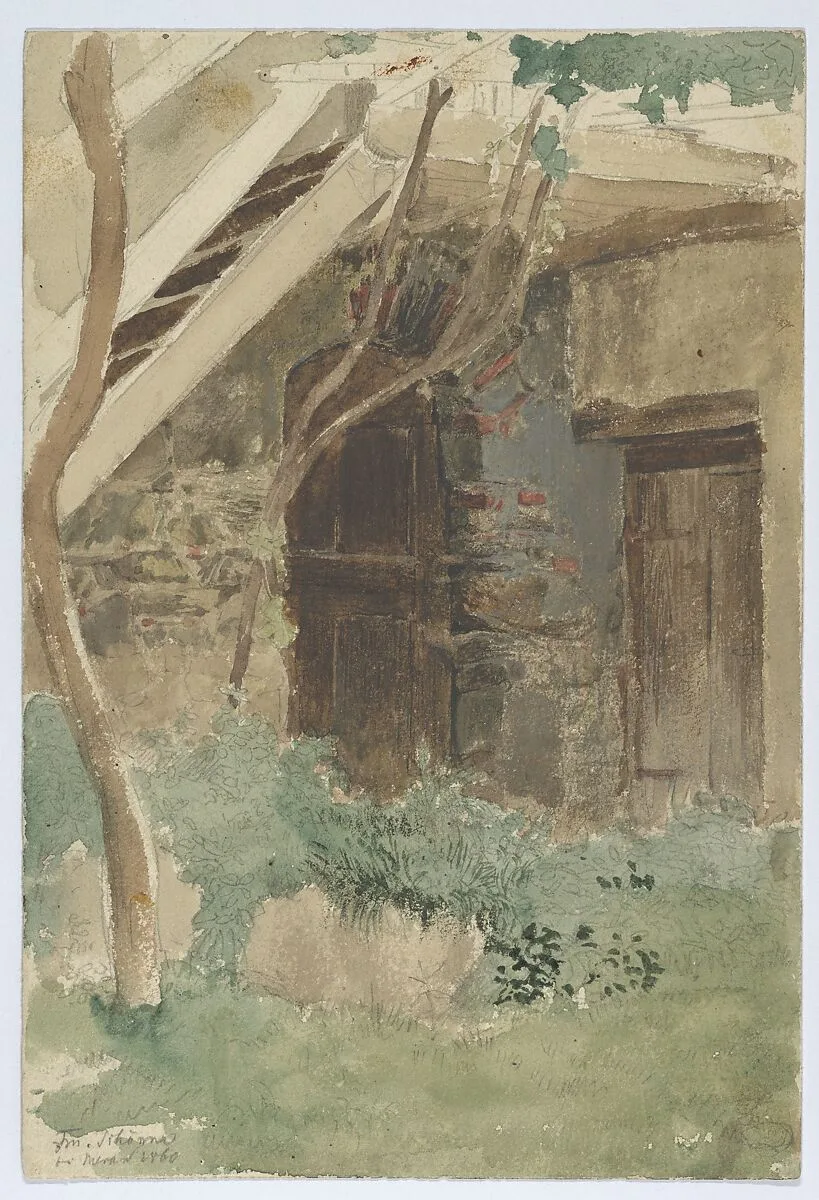 A Wooden Door of a Farm Building near Merano — Franz Meyerheim
