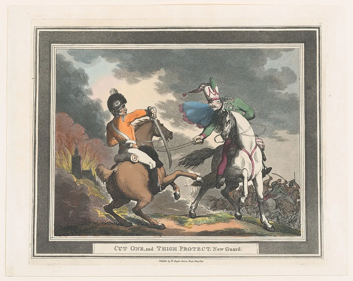 Cut One and Thigh Protect New Guard — Henry Angelo|Thomas Rowlandson