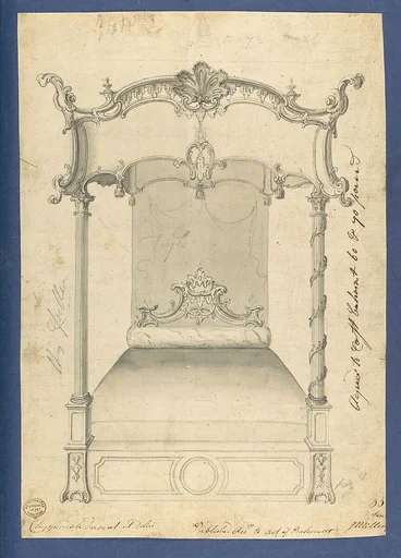 Bed, in Chippendale Drawings, Vol. I