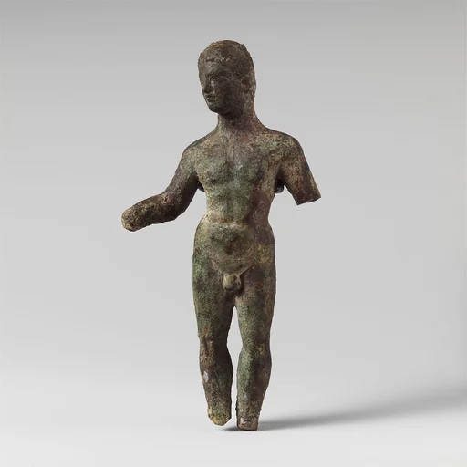 Bronze statuette of a nude youth