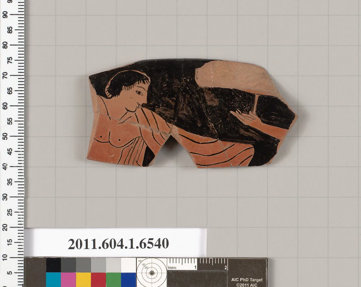 Terracotta rim fragment of a kylix (drinking cup) — Unknown