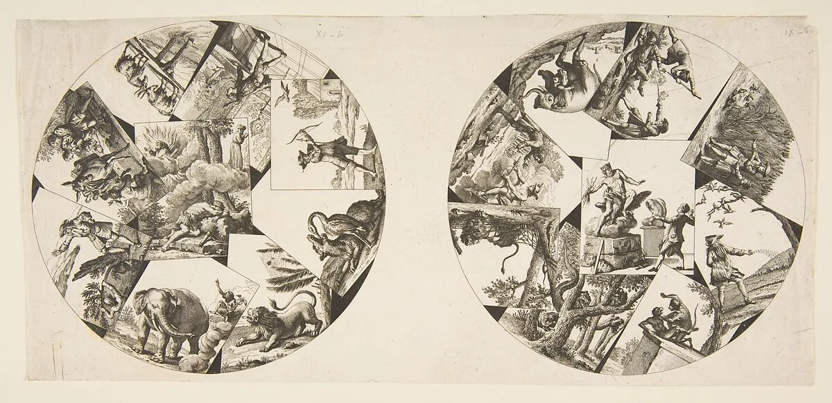 Designs for Plates Taken from Oudry's Illustrations to La Fontaine's Fables — Jean-Baptiste Oudry|Anonymous, 18th century