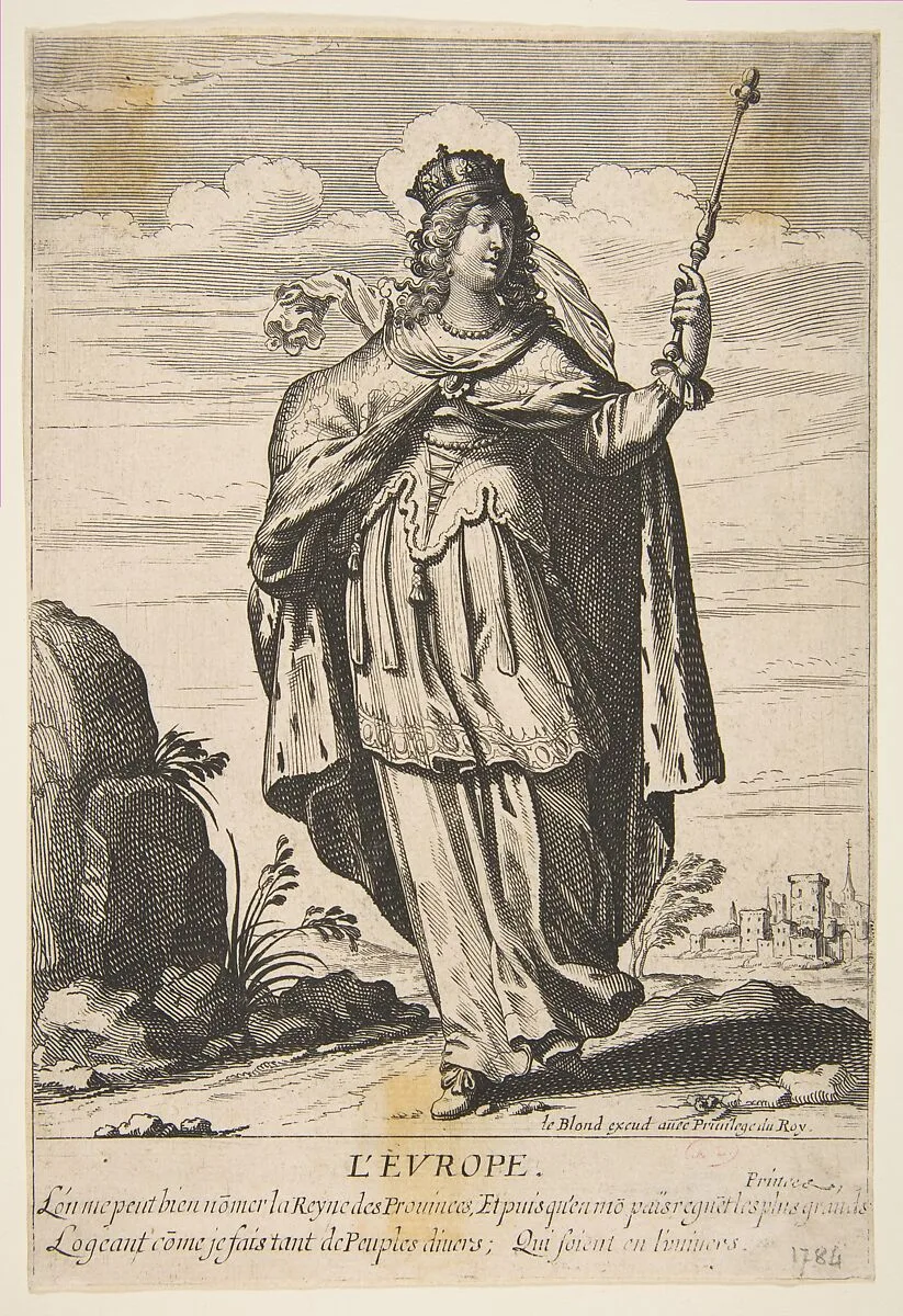 Allegory of Europe, from "The Four Continents" — Abraham Bosse|Jean I Leblond