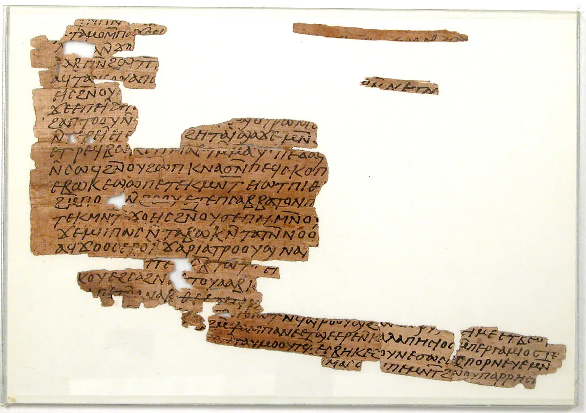 Papyrus Fragment of a Letter and Grain Account — Unknown