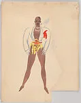 Drawing for a theatrical costume for Ethel Waters in the number 'Hottentot Potentate' in 'At Home Abroad' — Vincente Minnelli