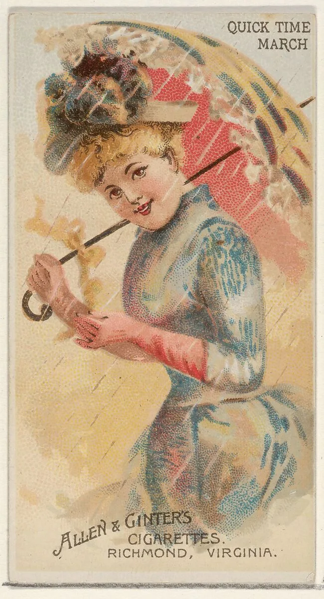Quick Time March, from the Parasol Drills series (N18) for Allen & Ginter Cigarettes Brands — Schumacher & Ettlinger|Allen & Ginter