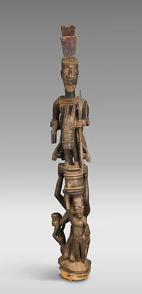 Veranda Post: Equestrian Figure and Female Caryatid — Olowe of Ise