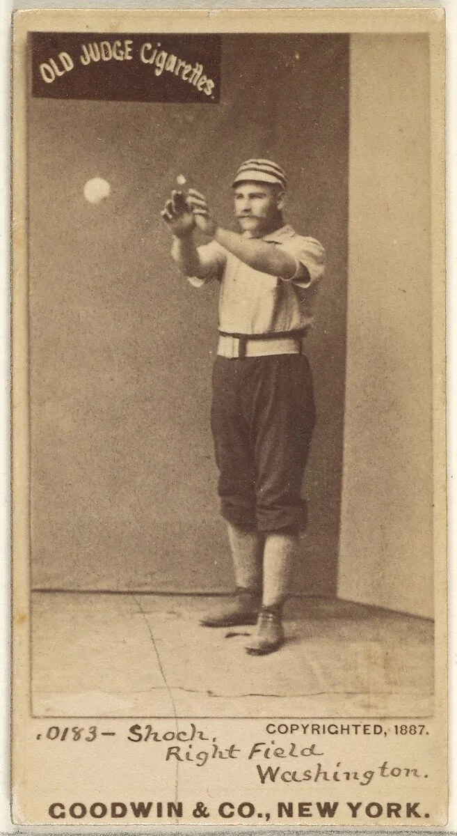 George Quintus Shoch, Right Field, Washington Nationals, from the Old Judge series (N172) for Old Judge Cigarettes — Goodwin & Company