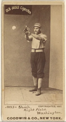 George Quintus Shoch, Right Field, Washington Nationals, from the Old Judge series (N172) for Old Judge Cigarettes