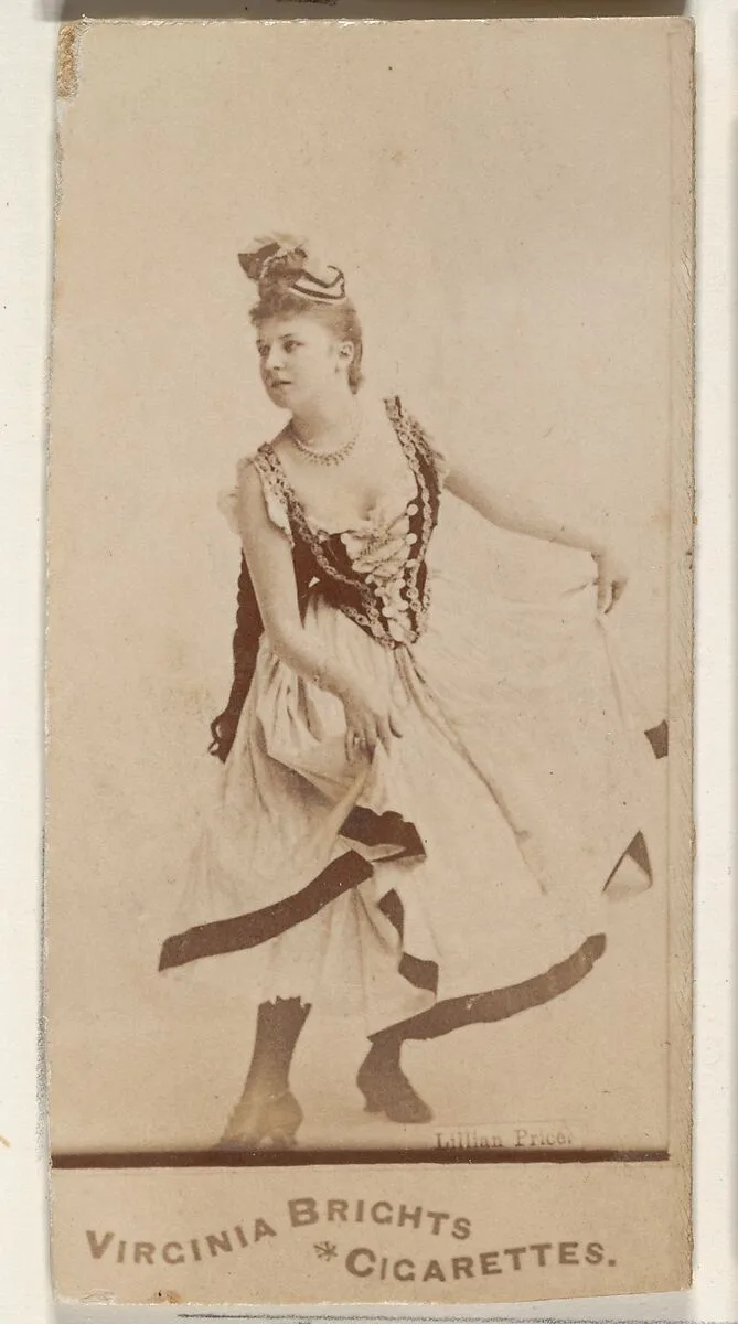 Lillian Price, from the Actors and Actresses series (N45, Type 1) for Virginia Brights Cigarettes — Allen & Ginter