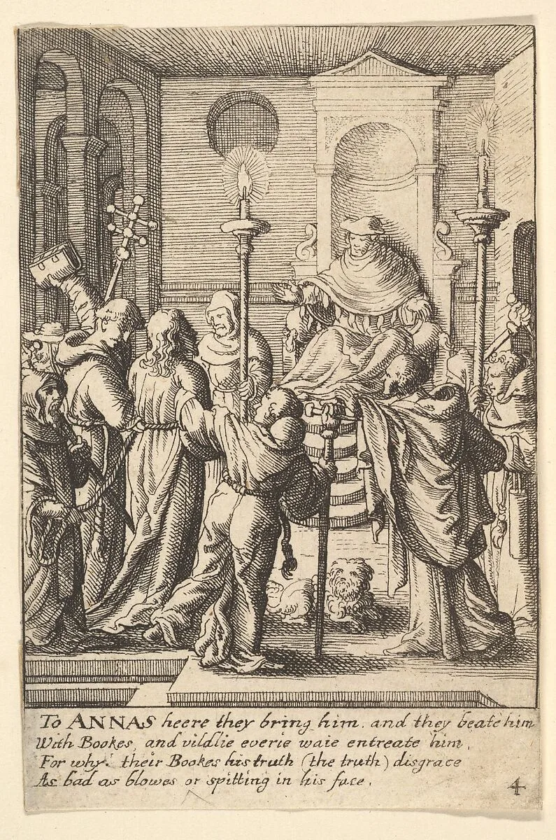Jesus before Annas — Wenceslaus Hollar|Hans Holbein the Younger