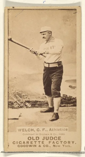 Welch, Center Field, Philadelphia Athletics, from the Old Judge series (N172) for Old Judge Cigarettes