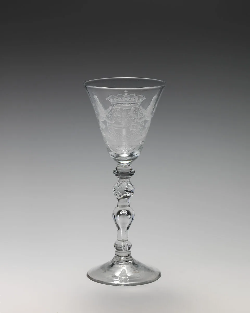 Wineglass with arms of William V, Prince of Orange — Unknown