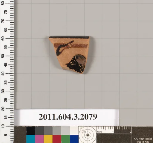 Terracotta rim fragment of a kylix (drinking cup)