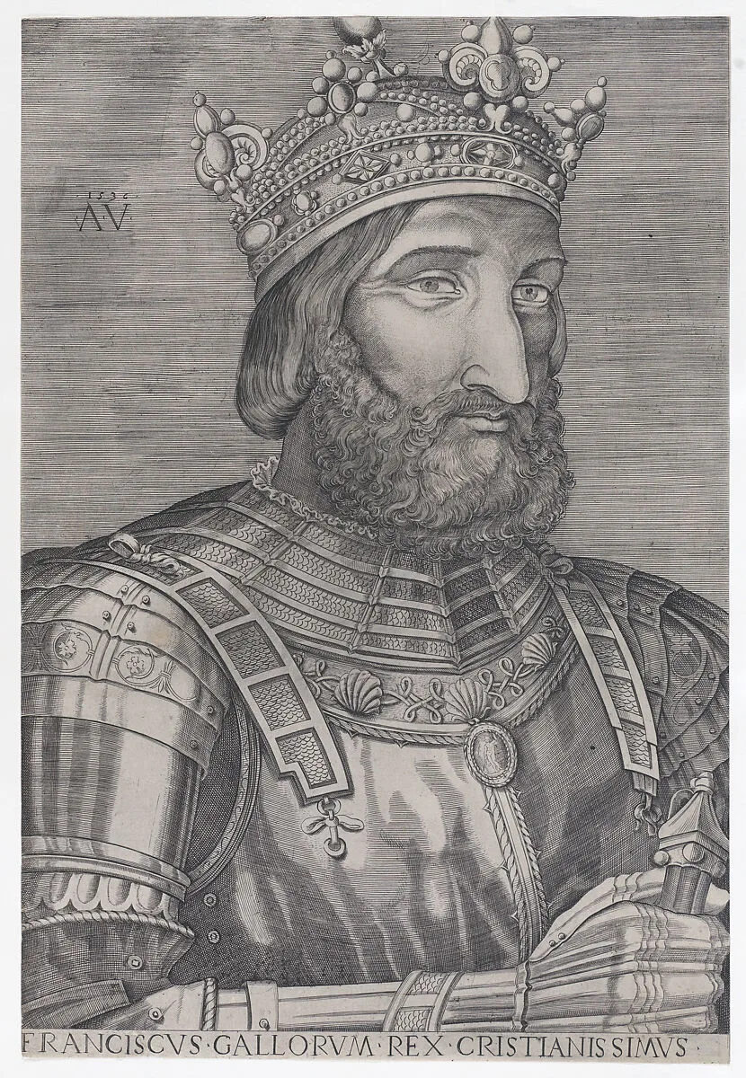 Francois I, King of France — Agostino Veneziano (Agostino dei Musi)