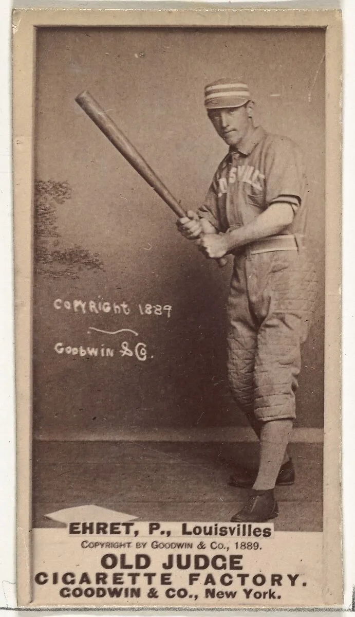 Philip Sydney "Red" Ehret, Pitcher, Louisville Colonels, from the Old Judge series (N172) for Old Judge Cigarettes — Goodwin & Company