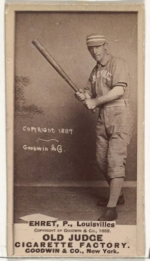 Philip Sydney "Red" Ehret, Pitcher, Louisville Colonels, from the Old Judge series (N172) for Old Judge Cigarettes
