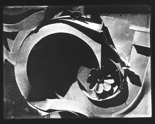 [Tin Relic with Rosette Motif, Photographed on Roof of 92 Fifth Avenue, New York City]