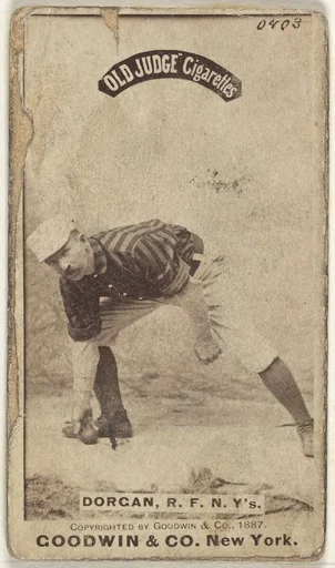 Michael Cornelius Dorgan, Right Field, New York, from the Old Judge series (N172) for Old Judge Cigarettes