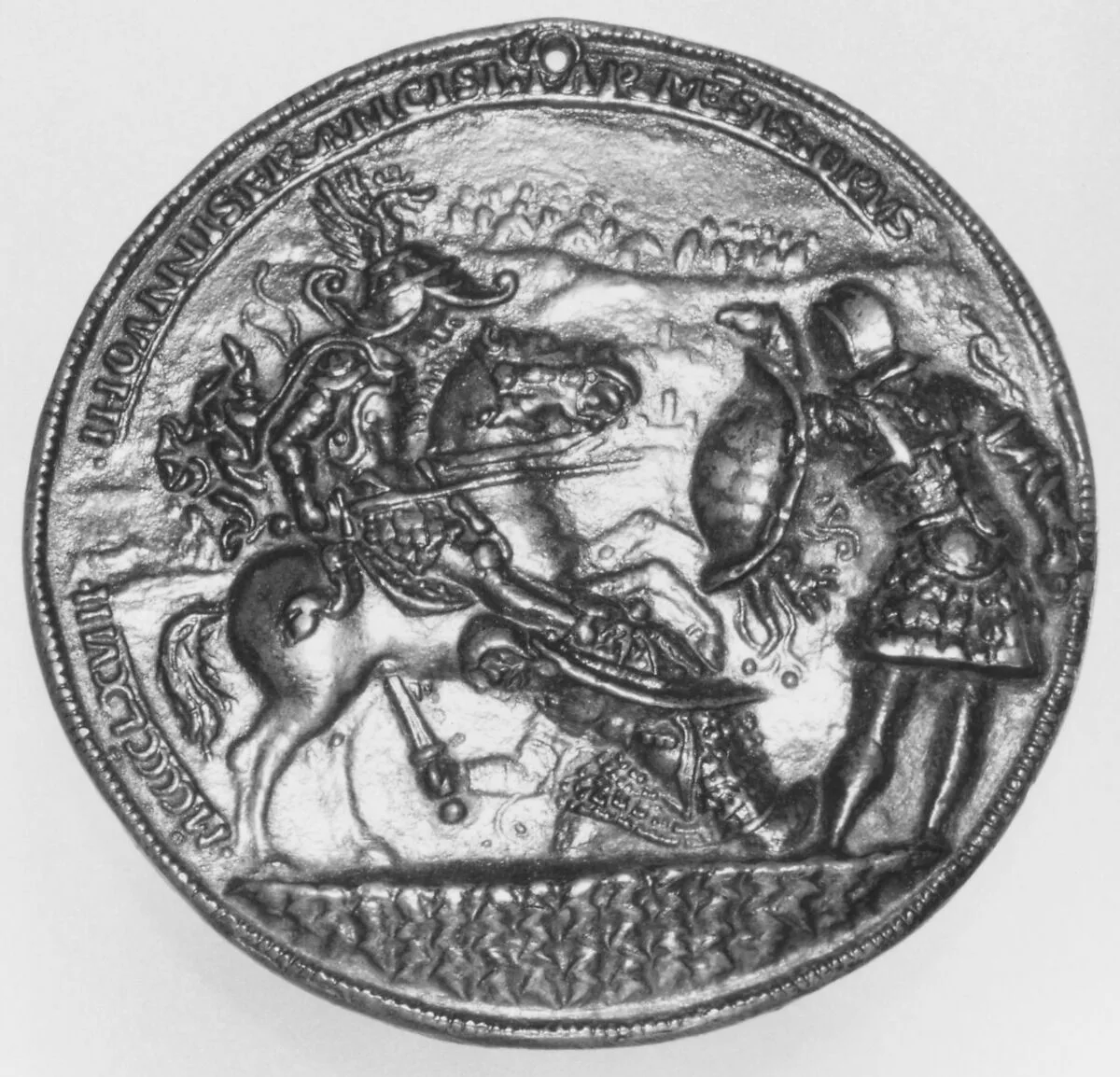 A horseman fighting two foot soldiers — Gian Francesco Enzola