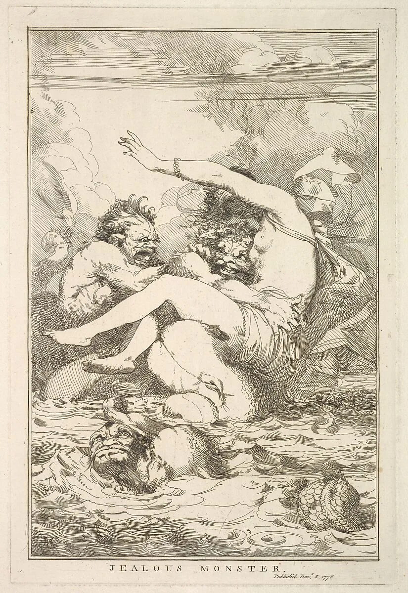 Jealous Monster (from "Fifteen Etchings Dedicated to Sir Joshua Reynolds") — John Hamilton Mortimer|Sir Joshua Reynolds