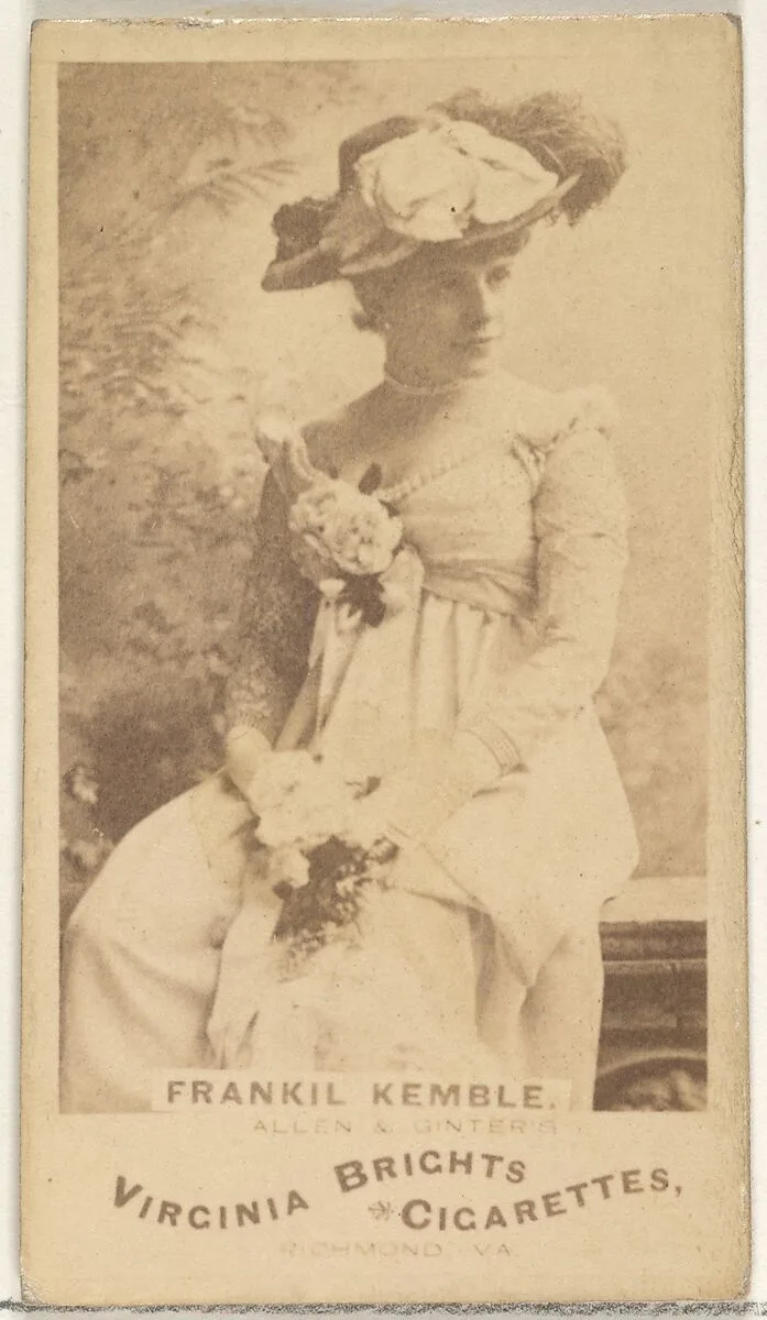 Frankil Kemble, from the Actors and Actresses series (N45, Type 1) for Virginia Brights Cigarettes — Allen & Ginter