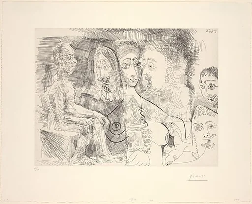 The Old Man's Fantasy: Courtesan with Men in Rembrandtesque Costume, from 347 Suite