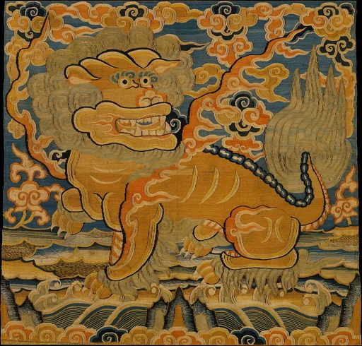 明早期 緙絲獅子補|Rank Badge with Lion