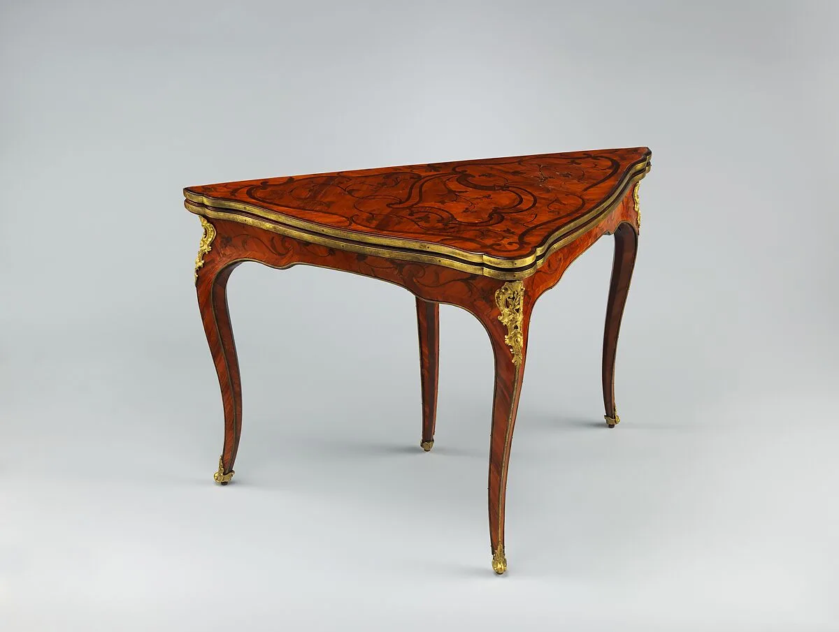 Folding card table (table de jeu brisée en angle) — Bernard II van Risenburgh