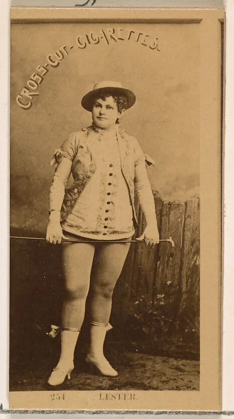 Card Number 251, Lester, from the Actors and Actresses series (N145-2) issued by Duke Sons & Co. to promote Cross Cut Cigarettes — W. Duke, Sons & Co.