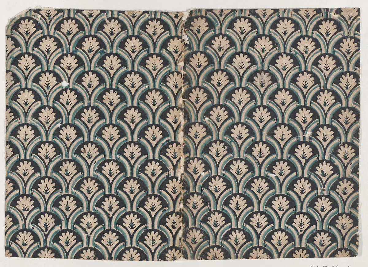 Book cover with overall black and blue leaf pattern — Anonymous