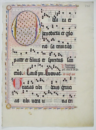 Manuscript Leaf with Initial O, from an Antiphonary